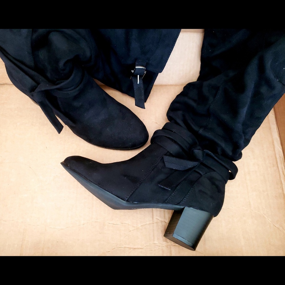 New Fall Boots Black Size 8 1/2 Wide Calf